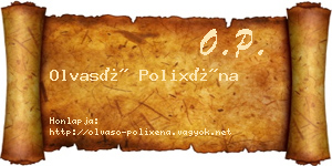 Olvasó Polixéna névjegykártya